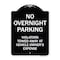 Signmission Designer Series-No Overnight Parking, Black & White Heavy-Gauge Aluminum, 24" x 18", BW-1824-9967 A-DES-BW-1824-9967 - alternate 1